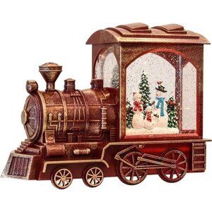 Singing‎ Christmas Train Snow Globe Music & Timer Lighted-up Battery Operated